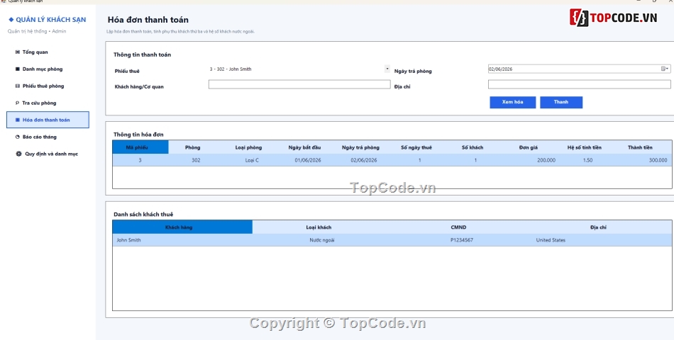 Quản lý khách sạn,winform,c# form